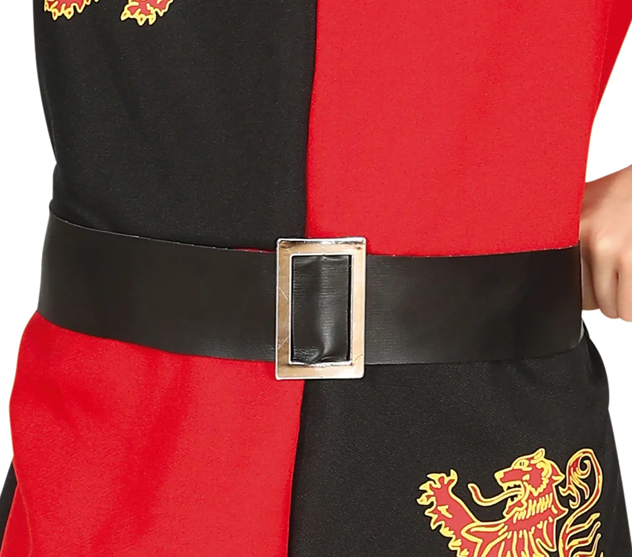 Middelalderridder – kostume til drenge, rød og sort, model 77785
