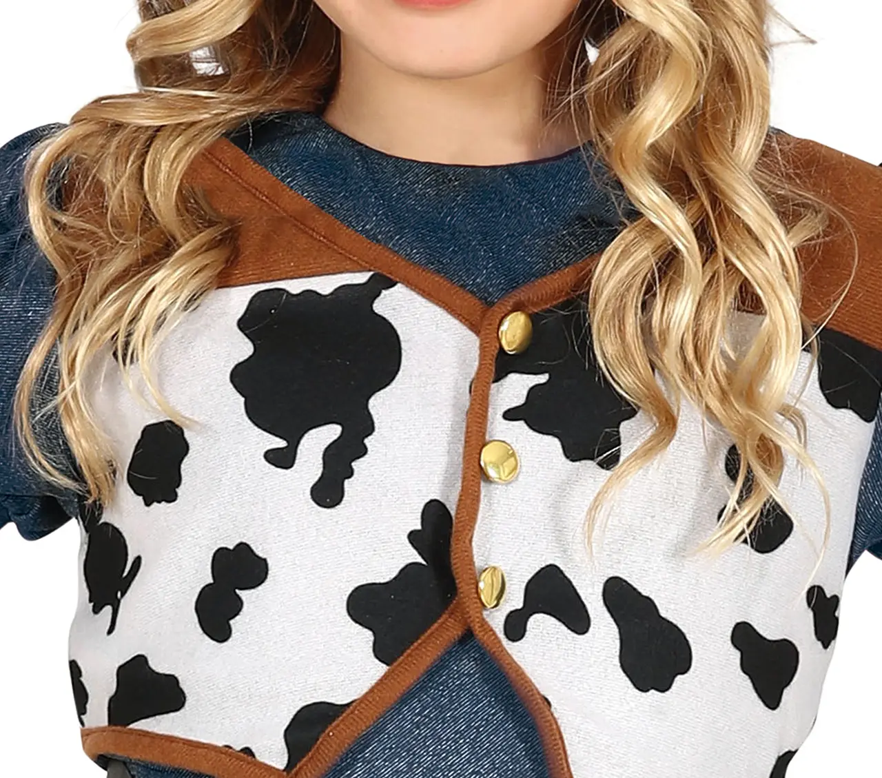 Cowgirl – kostume til piger, blå og brun