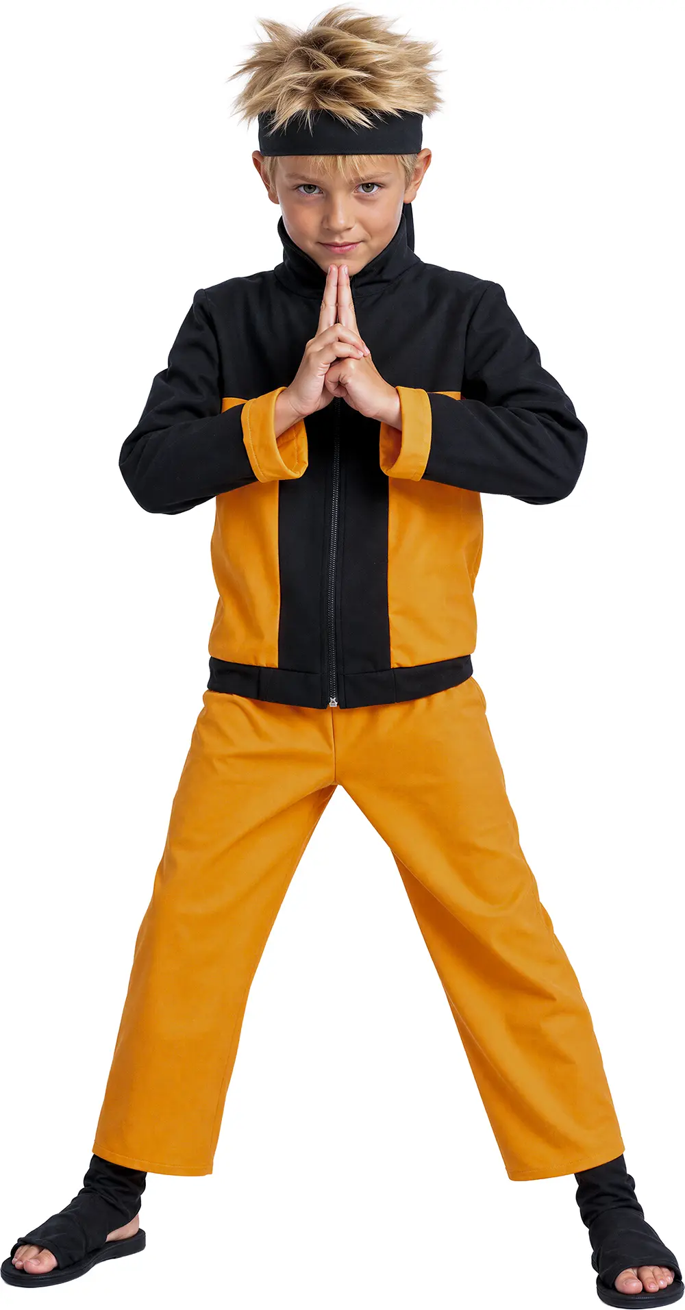 Sort og orange ninja – kostume til drenge