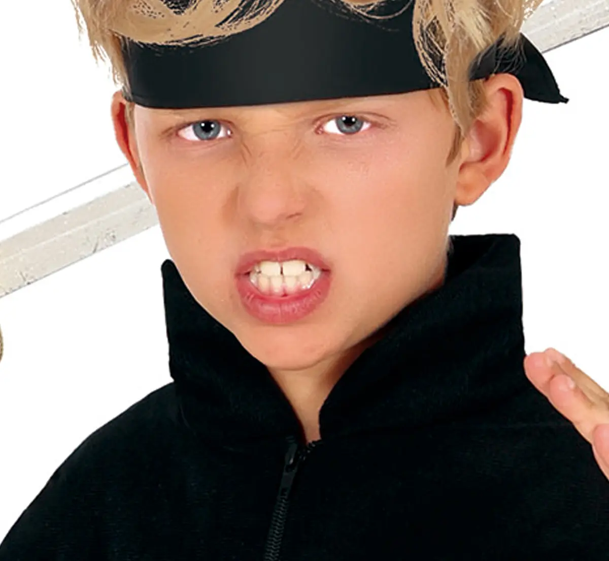 Sort og orange ninja – kostume til drenge
