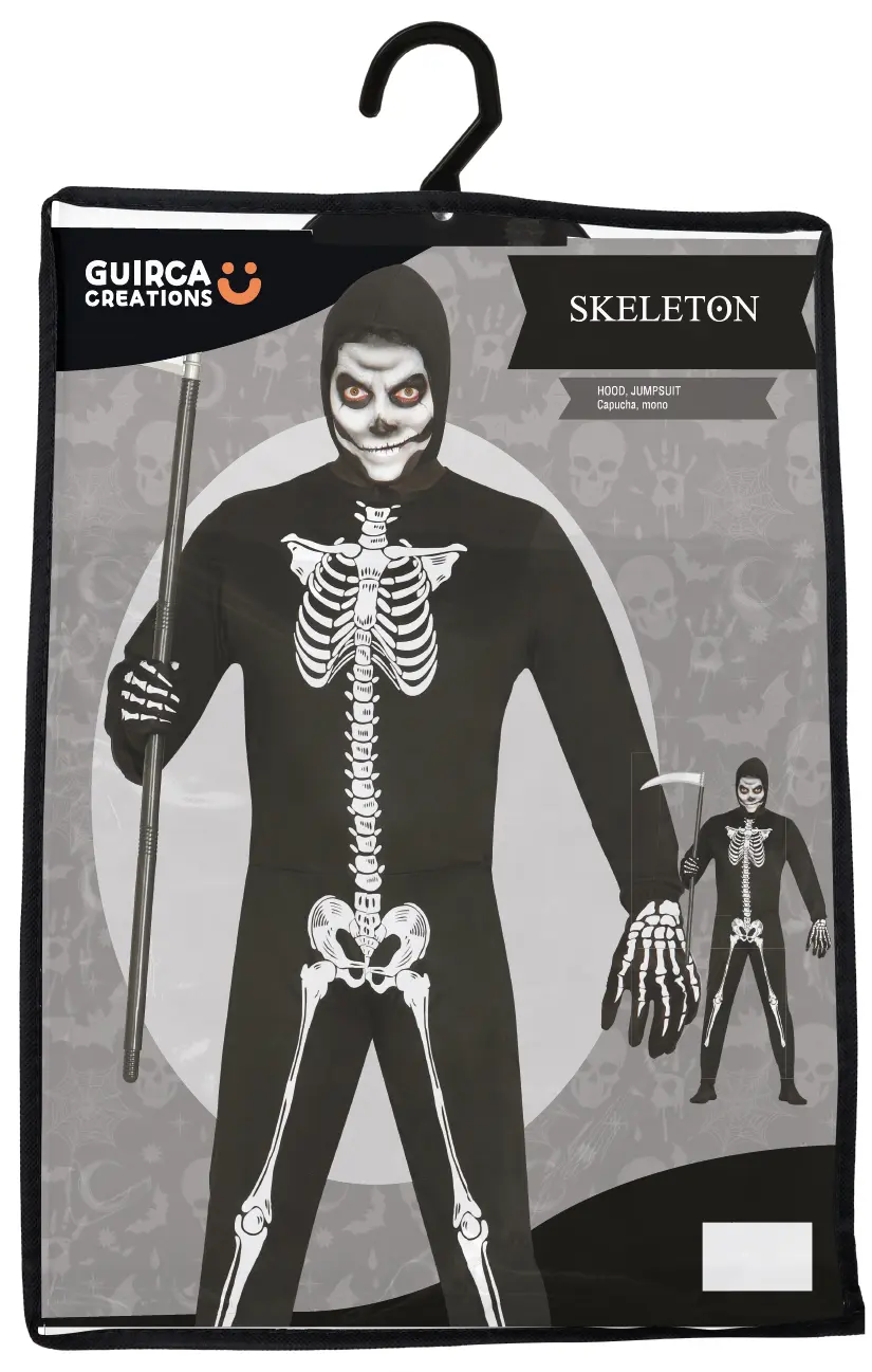 Skelet – kostume til børn og voksne, model 77919