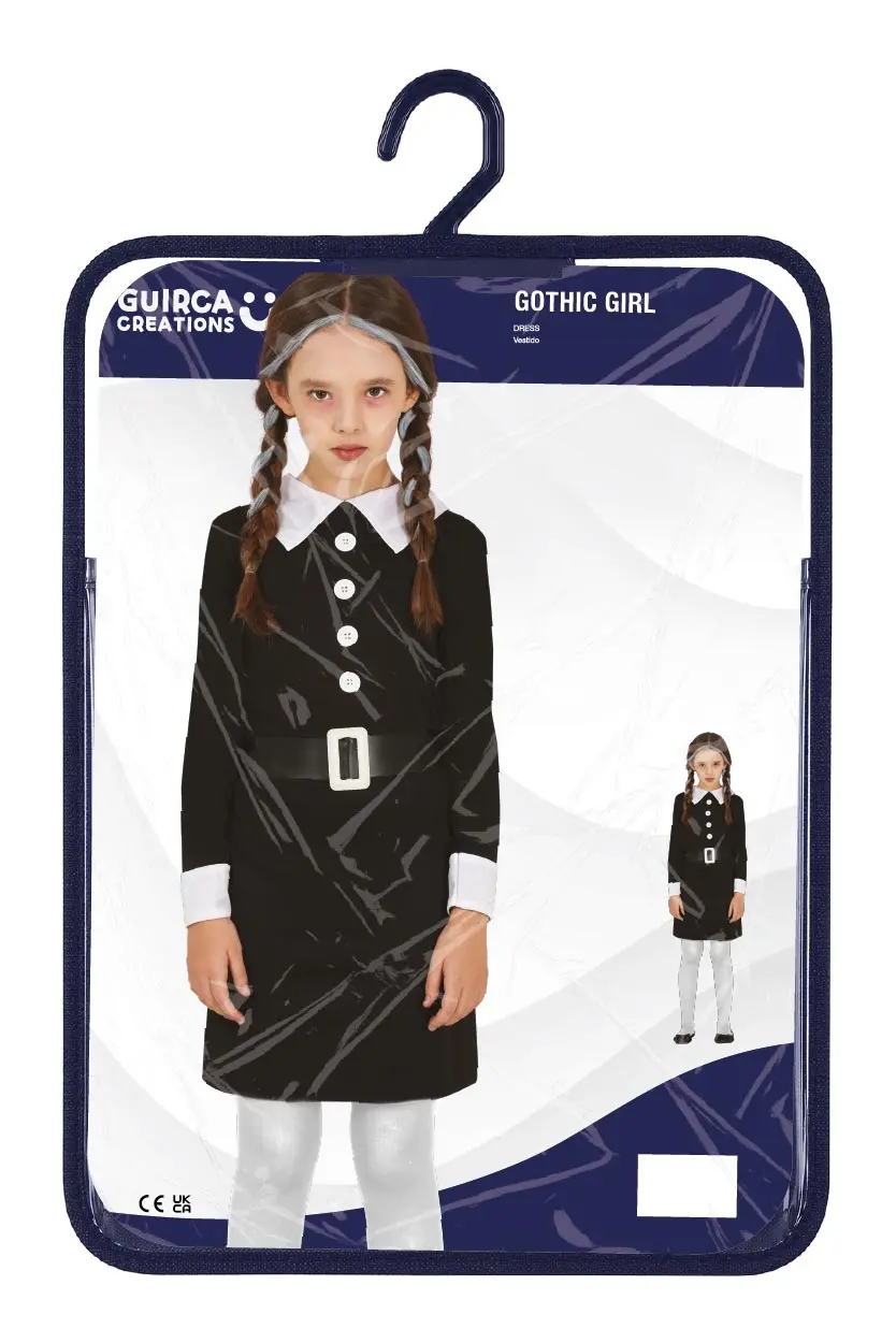 Gotisk pige – kostume til piger, sort, model 78036