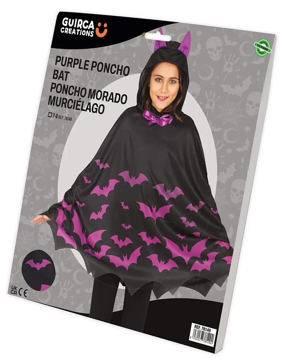 Lilla flagermusponcho – kostume til piger