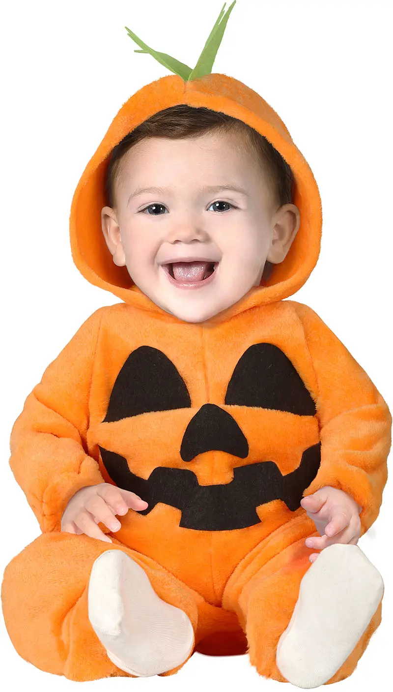 Græskar – kostume til baby, orange og sort