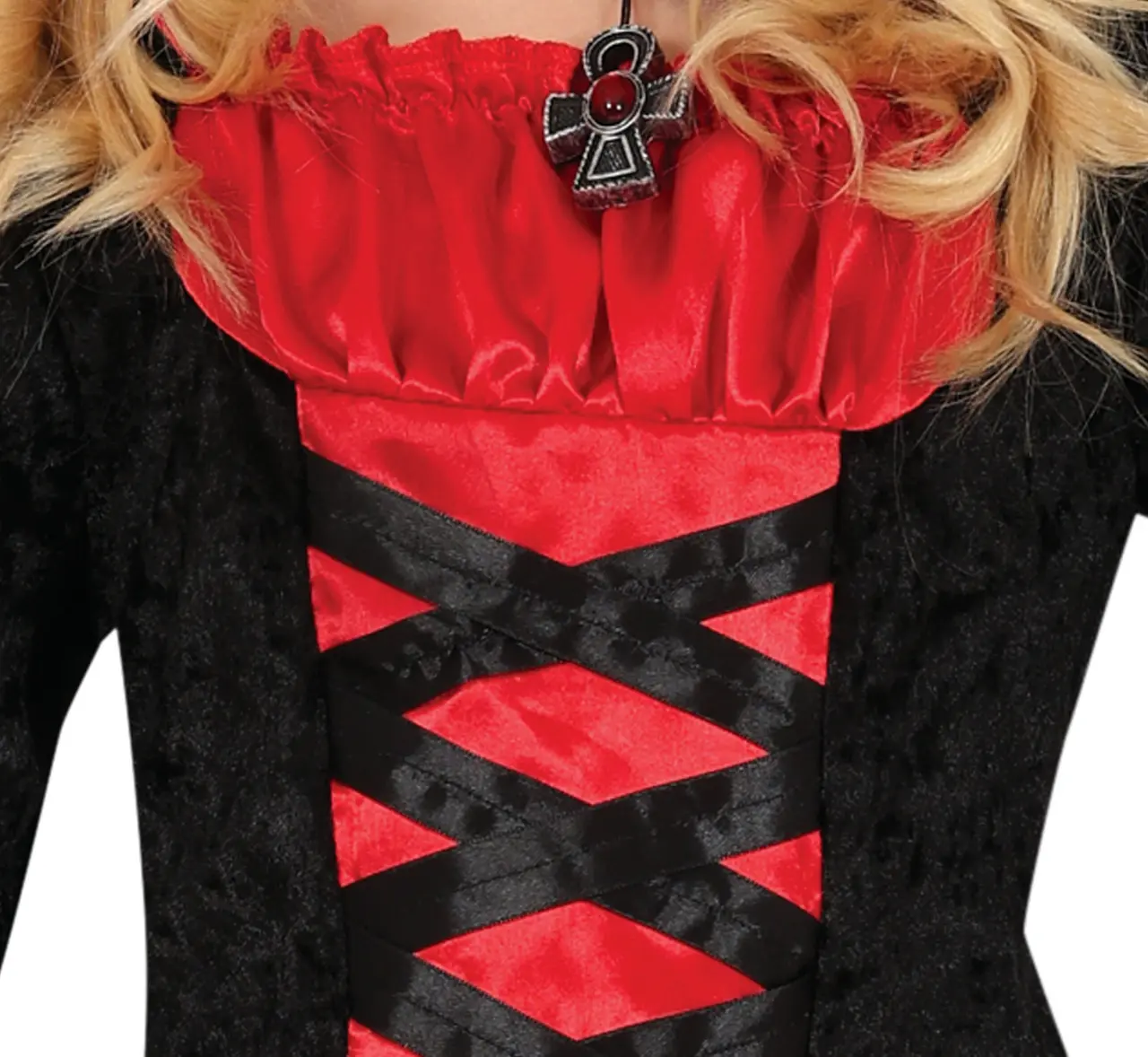 Vampyr – kostume til piger, rød og sort, model 78249