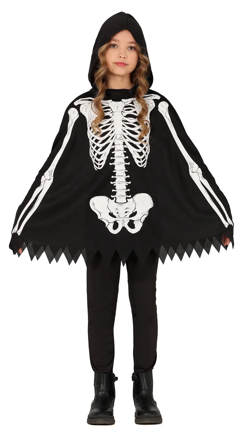 Skeletponcho – kostume til børn
