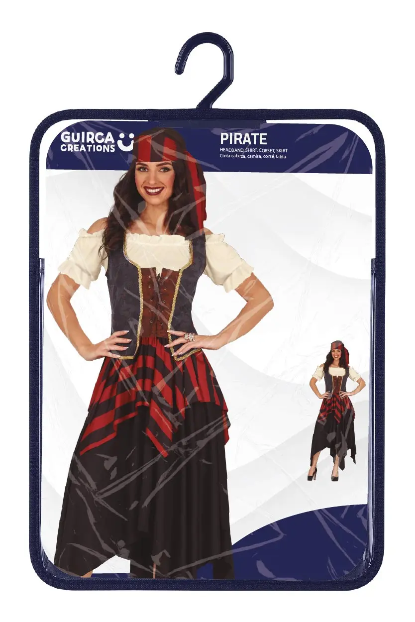 Pirat – kostume til damer, flerfarvet, model 78607