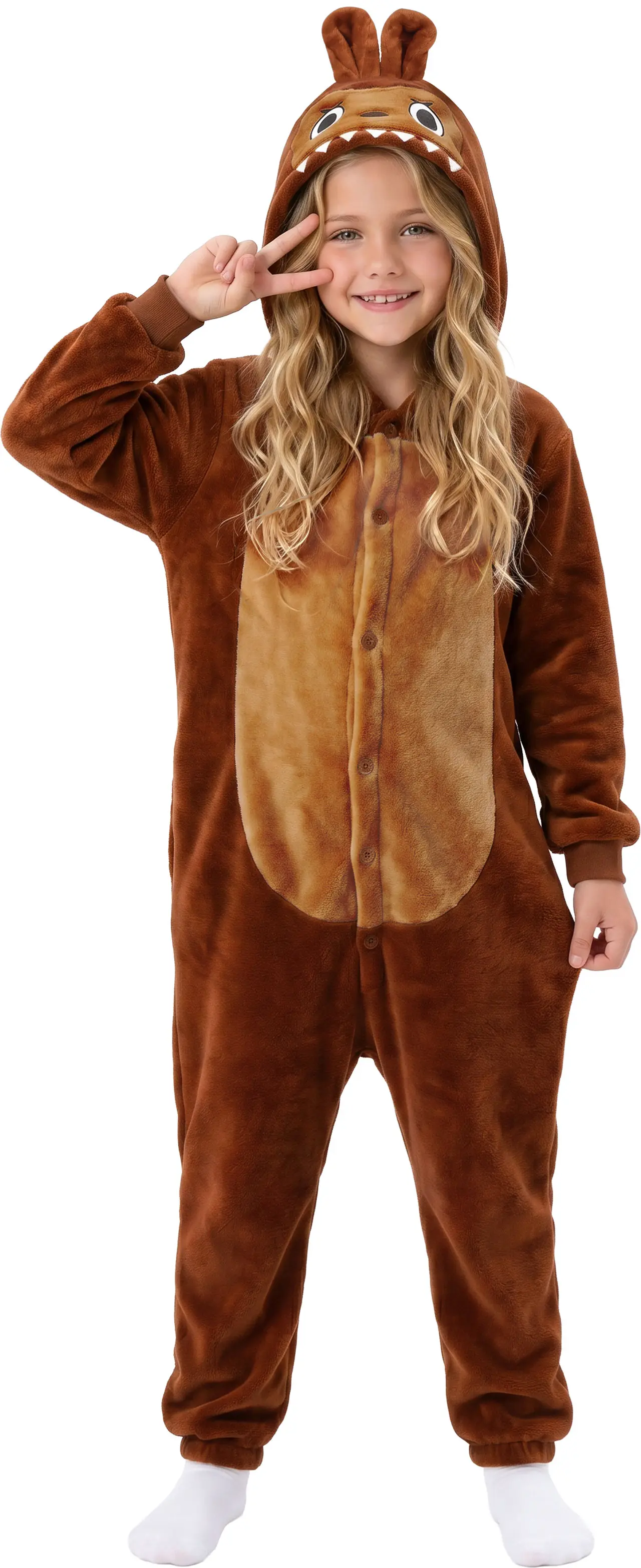 Brun Lulu-monsterpyjamas – kostume til børn