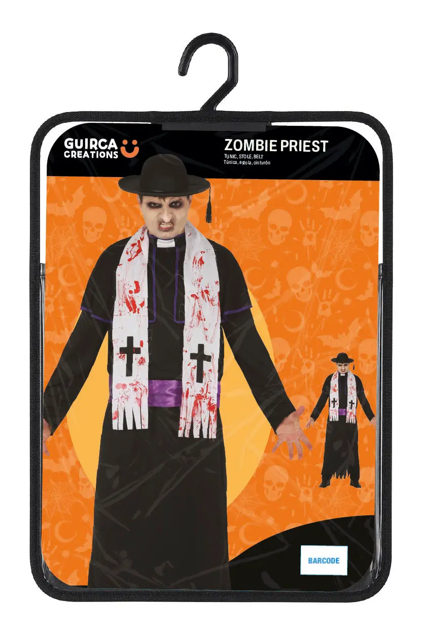 Zombiepræst – kostume til herrer, model 79084