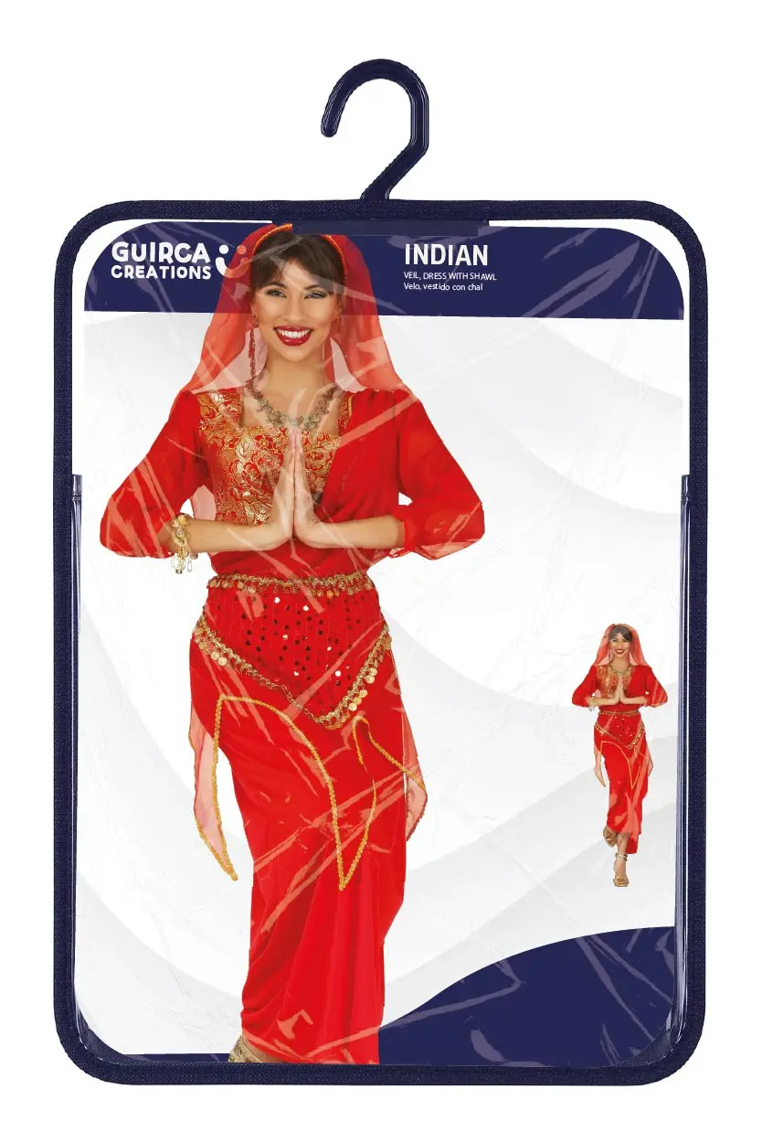 Indianer – kostume til damer, rød