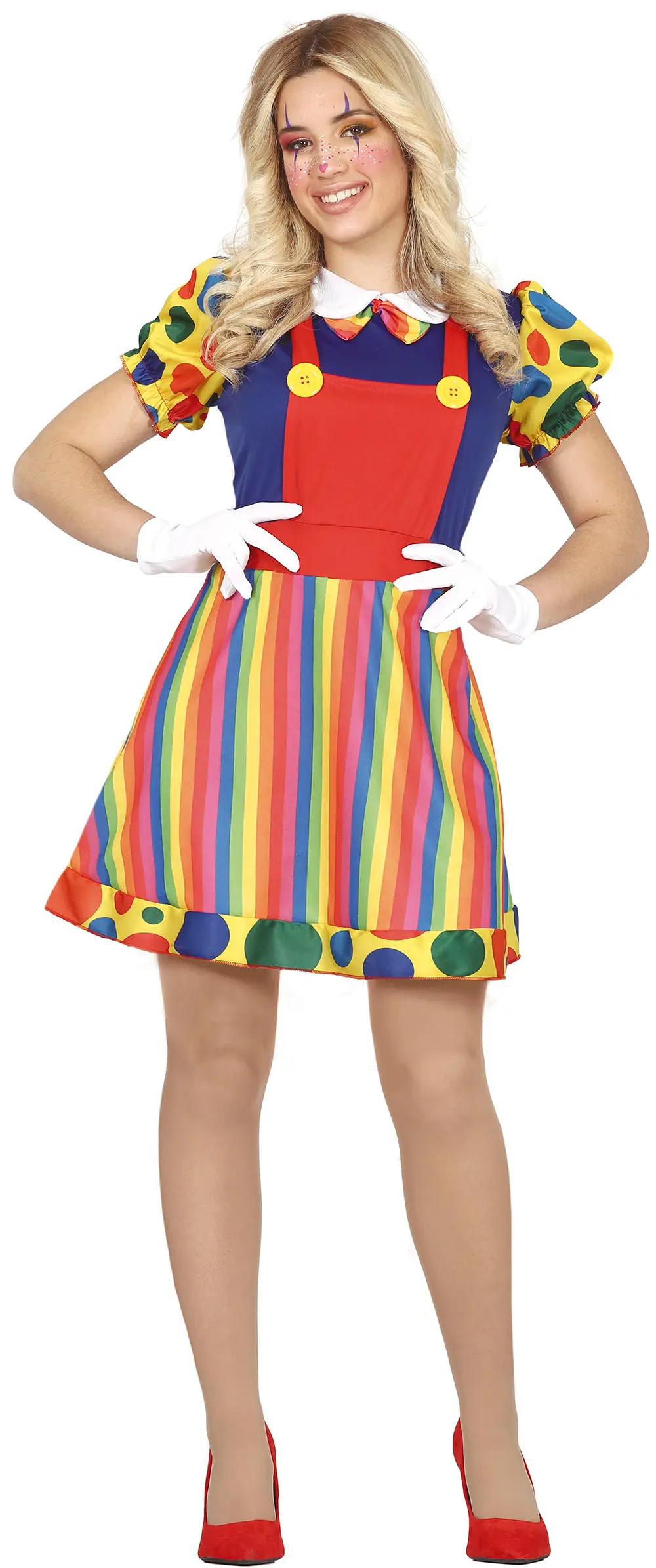 Klovn – kostume til damer, flerfarvet, model 79393