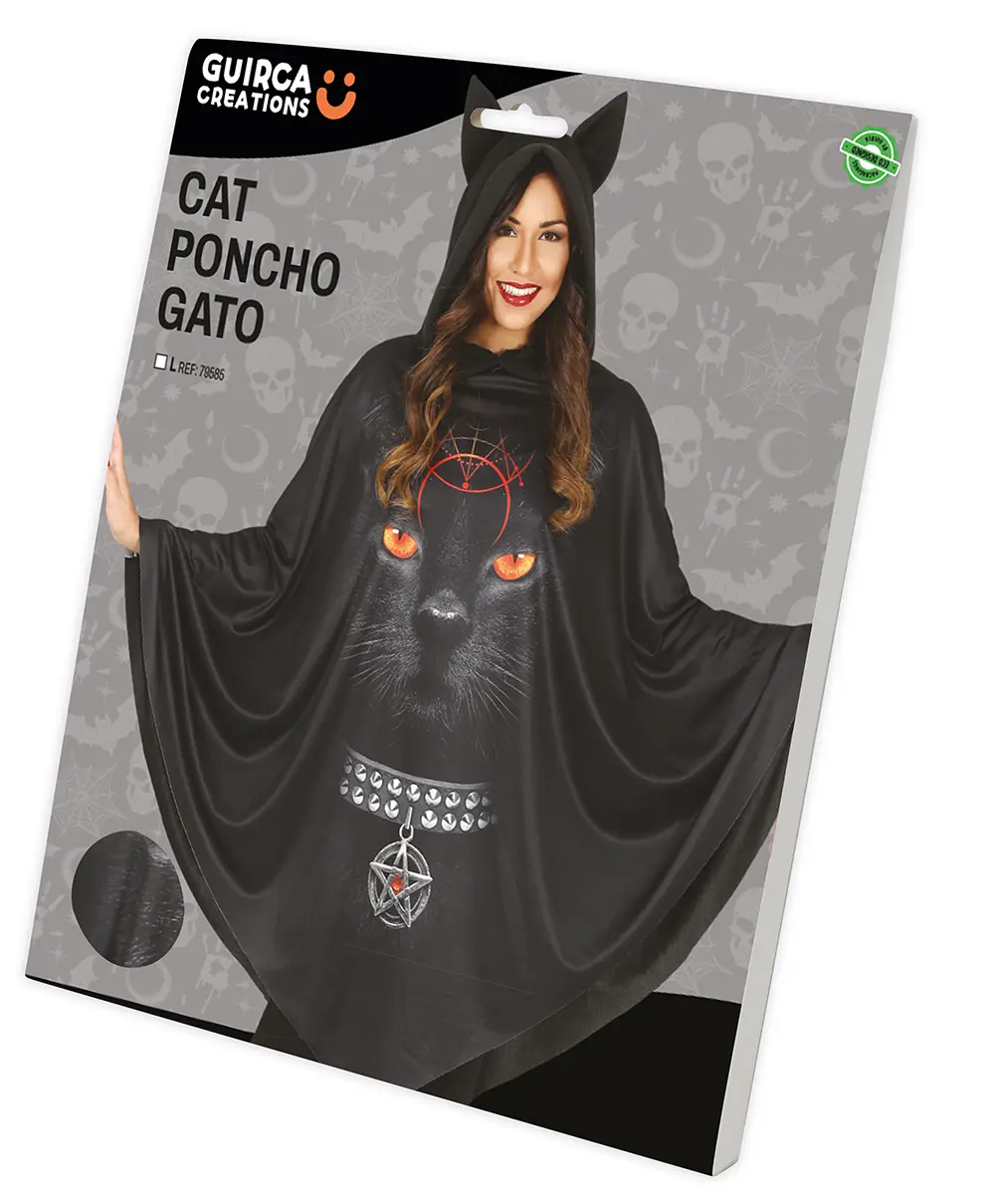 Katteponcho – kostume til damer