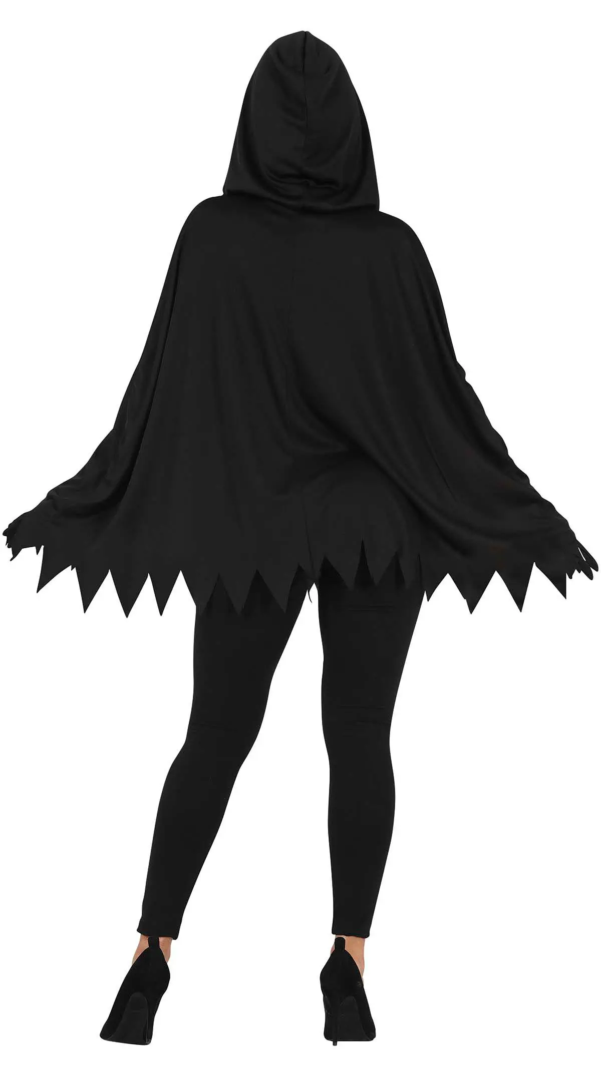 Skeletponcho – kostume til damer, sort og hvid