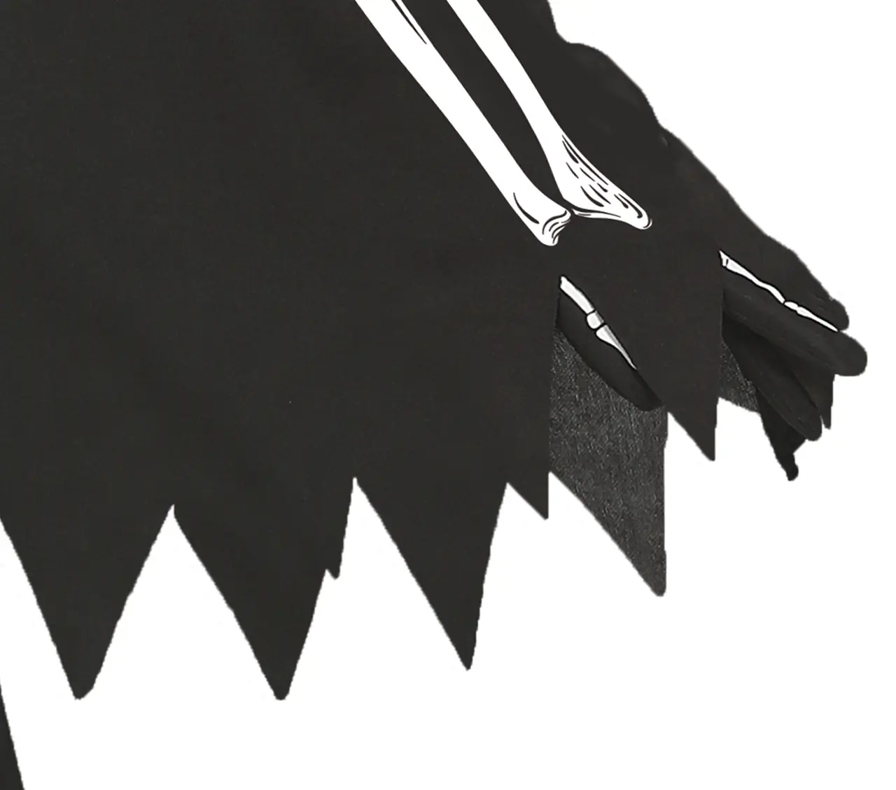Skeletponcho – kostume til damer, sort og hvid