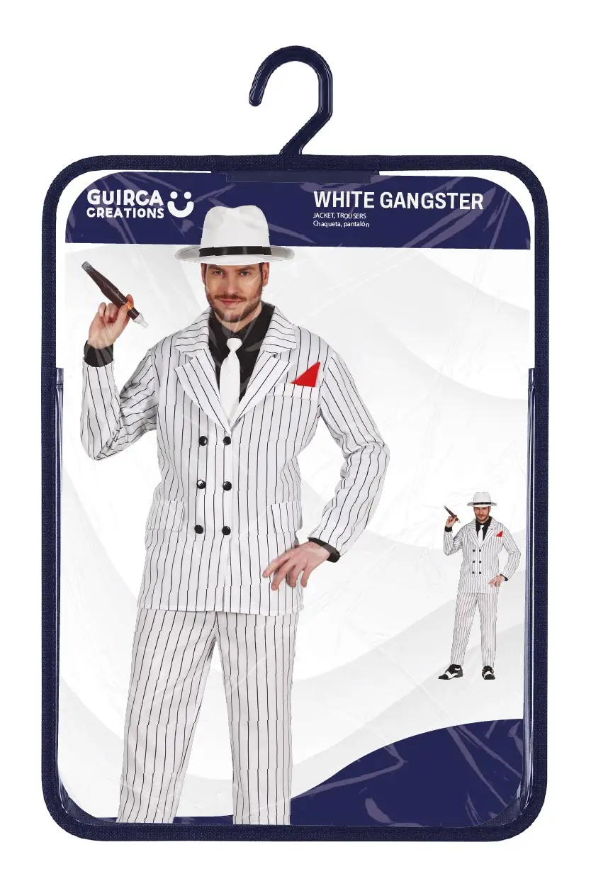 Gangster – kostume til herrer, hvid