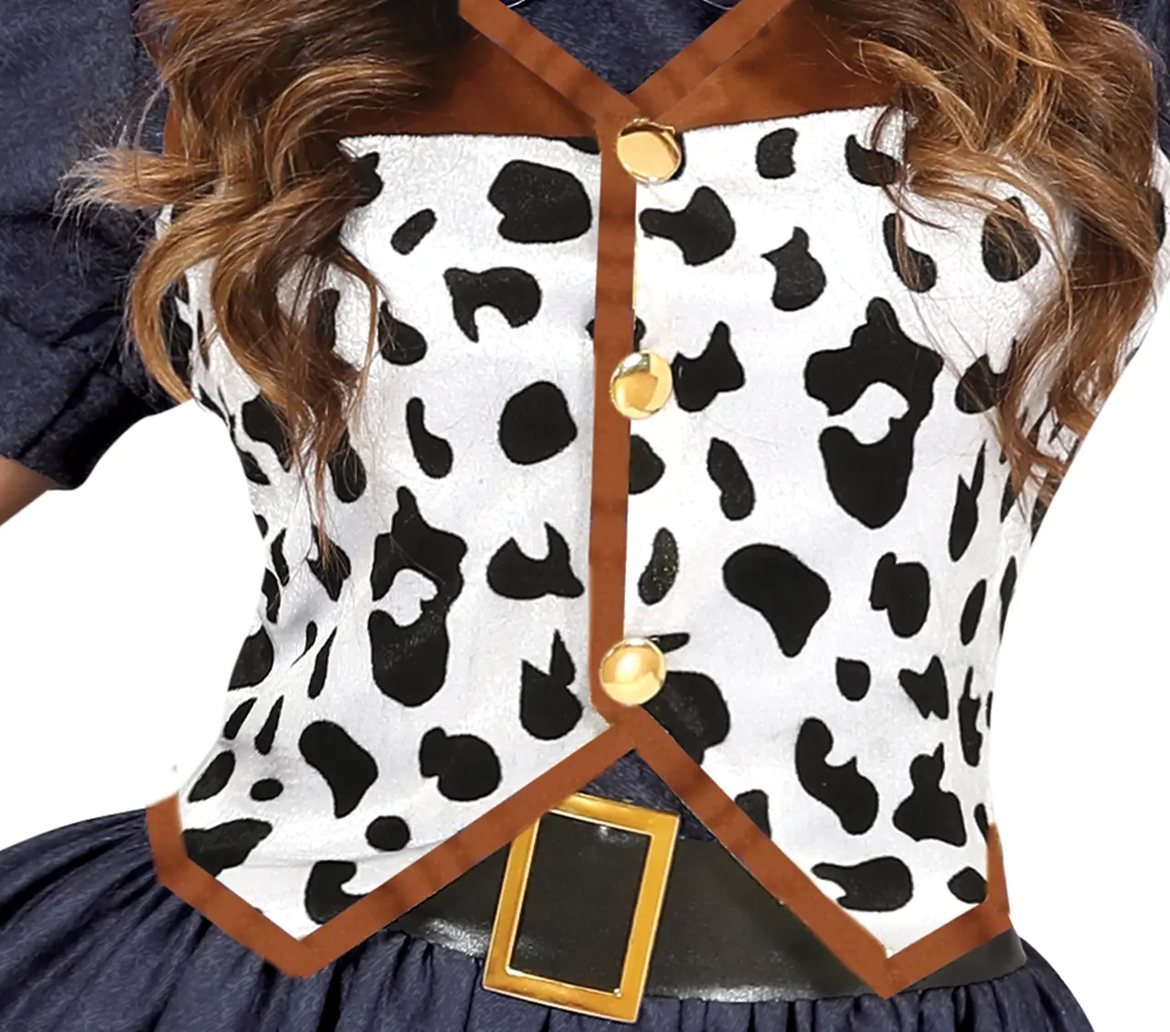 Cowgirl – kostume til damer, brun og blå, model 79695