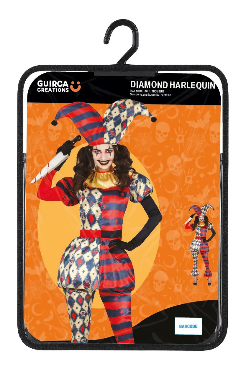 Harlekin med ruder – kostume til damer