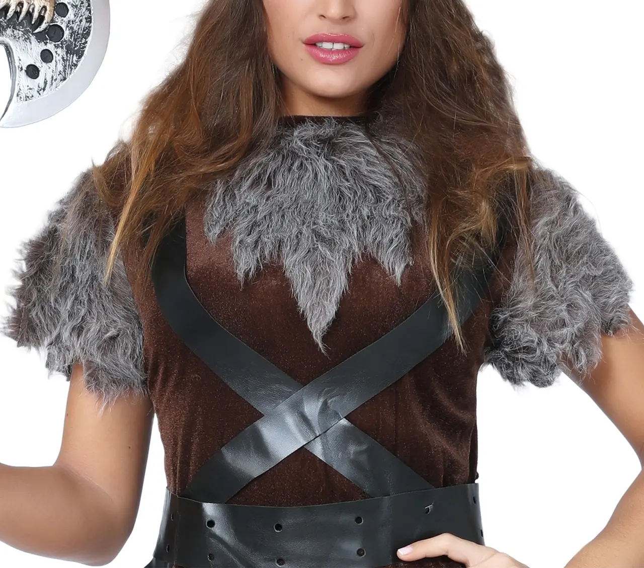 Viking – kostume til damer, brun og grå