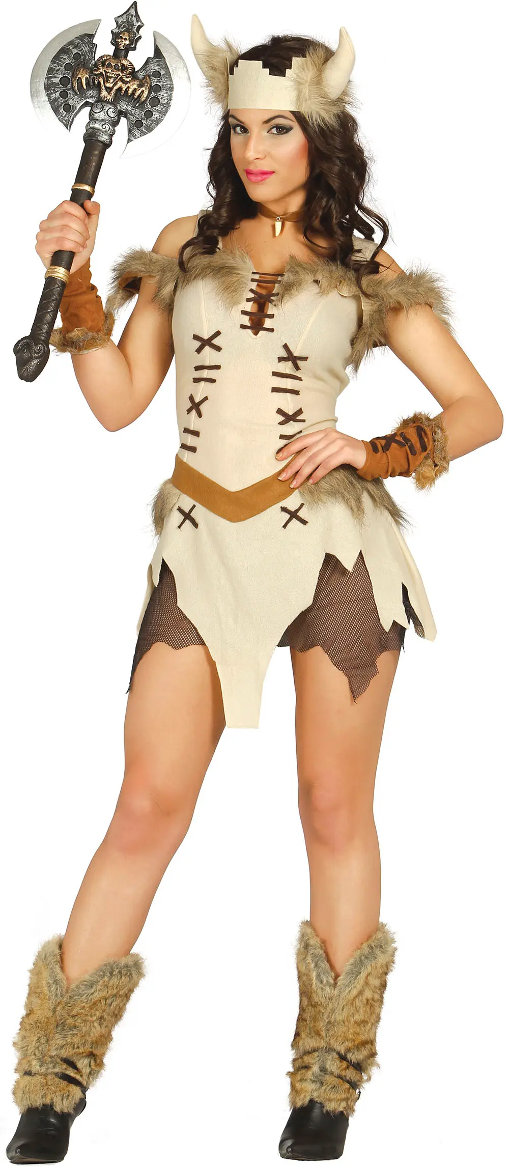Viking – kostume til damer, beige og brun