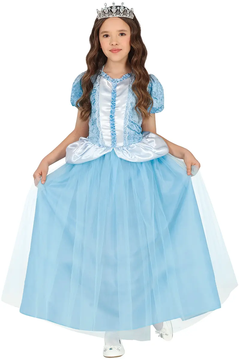 Blå fantasiprinsesse – kostume til piger