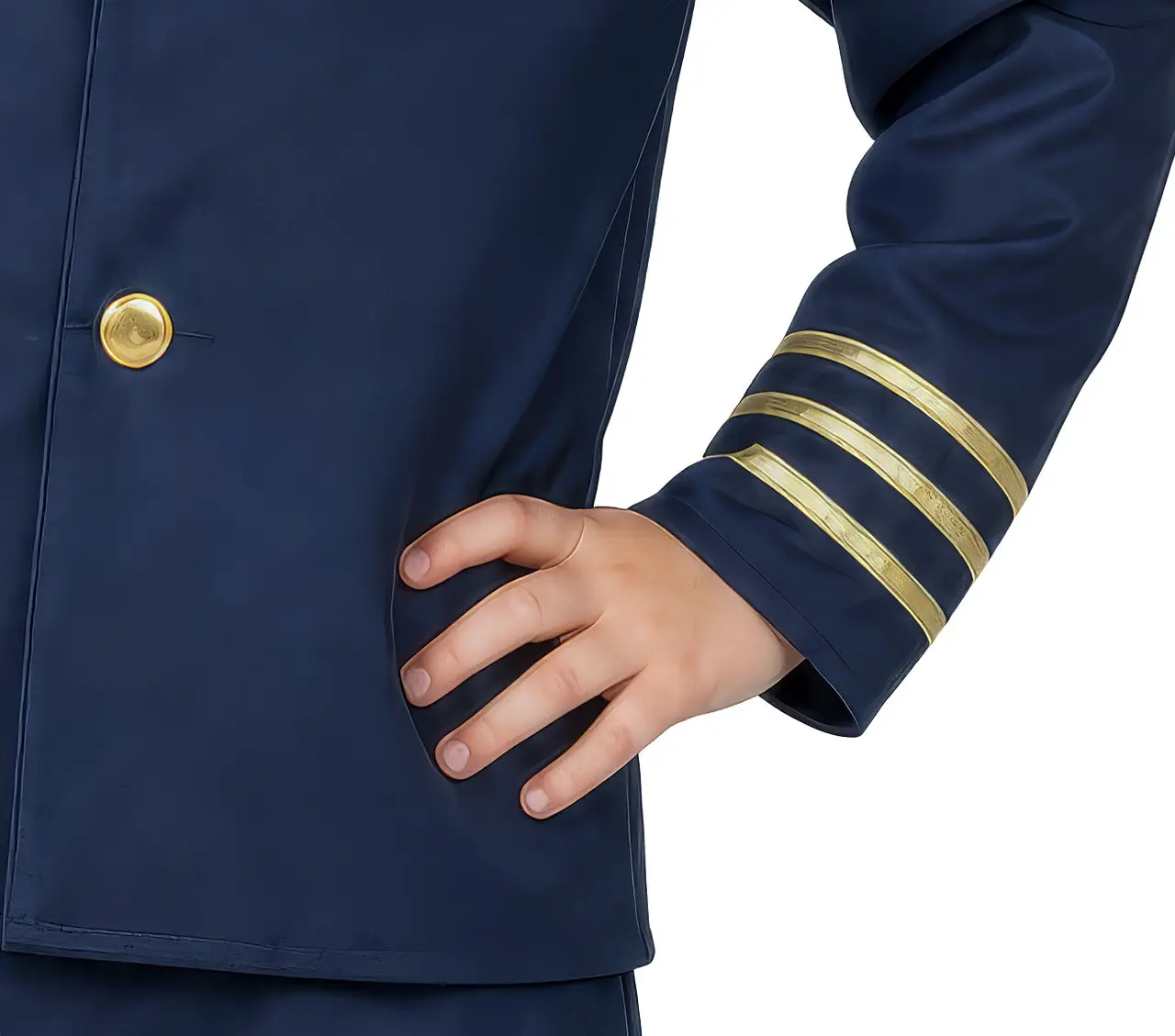 Pilot – kostume til drenge, blå og guld
