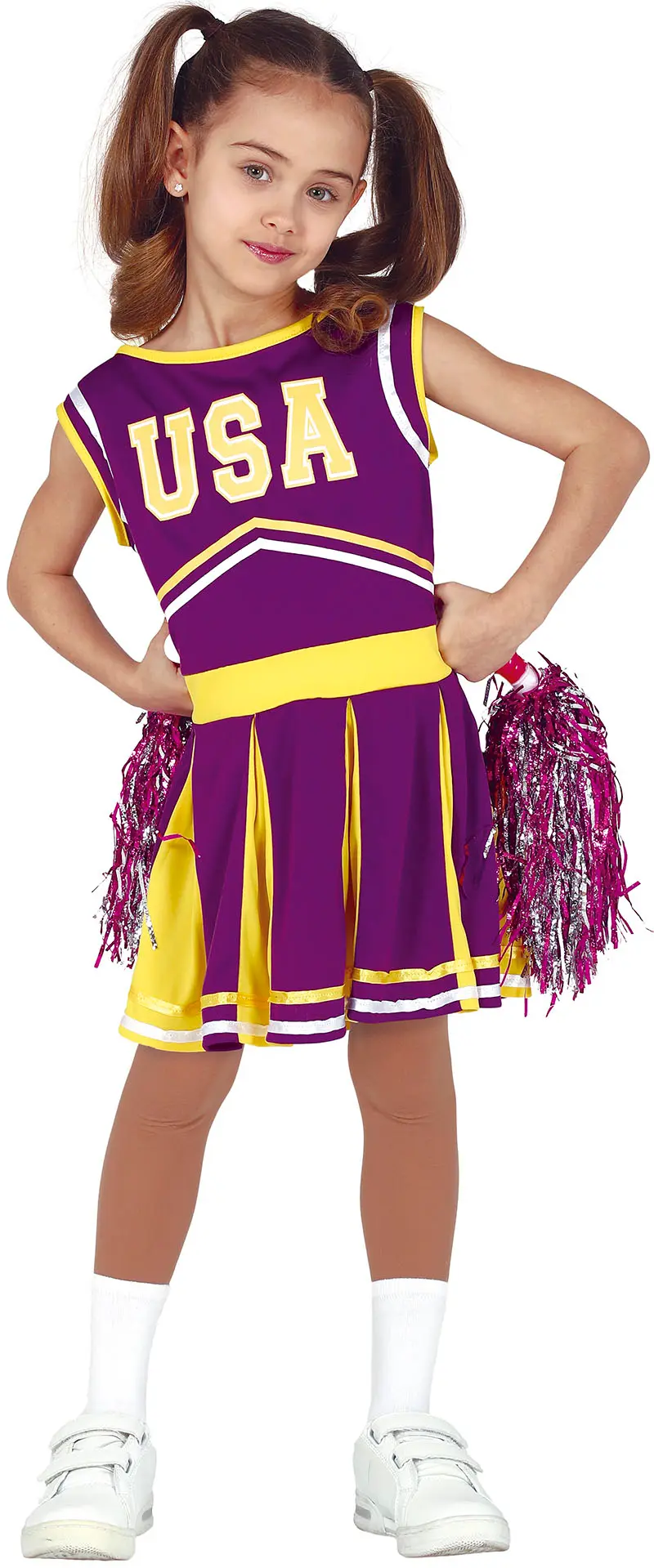 Cheerleader – kostume til piger, lilla