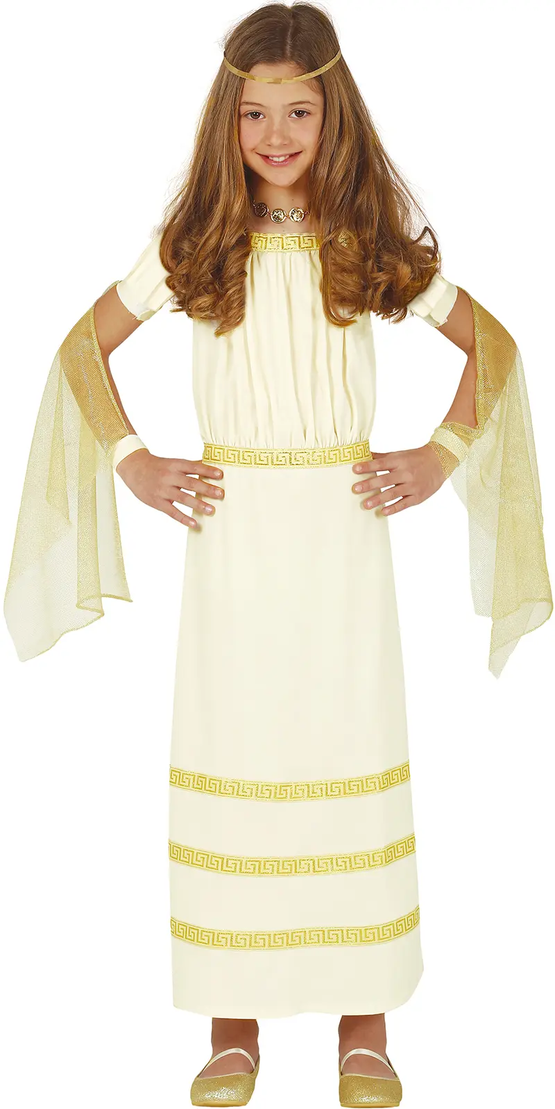 Romer – kostume til piger, beige og guld