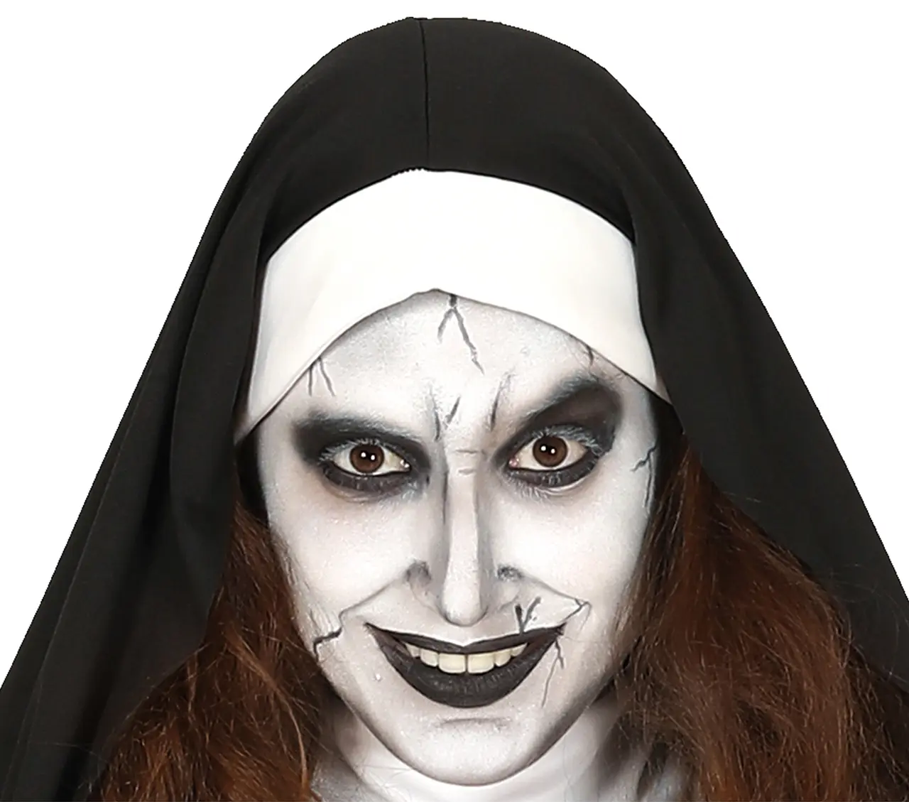 Nonne – kostume til damer, sort og hvid, model 84163