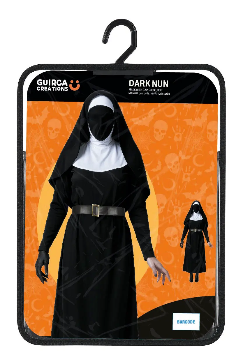 Mørk nonne – kostume til damer