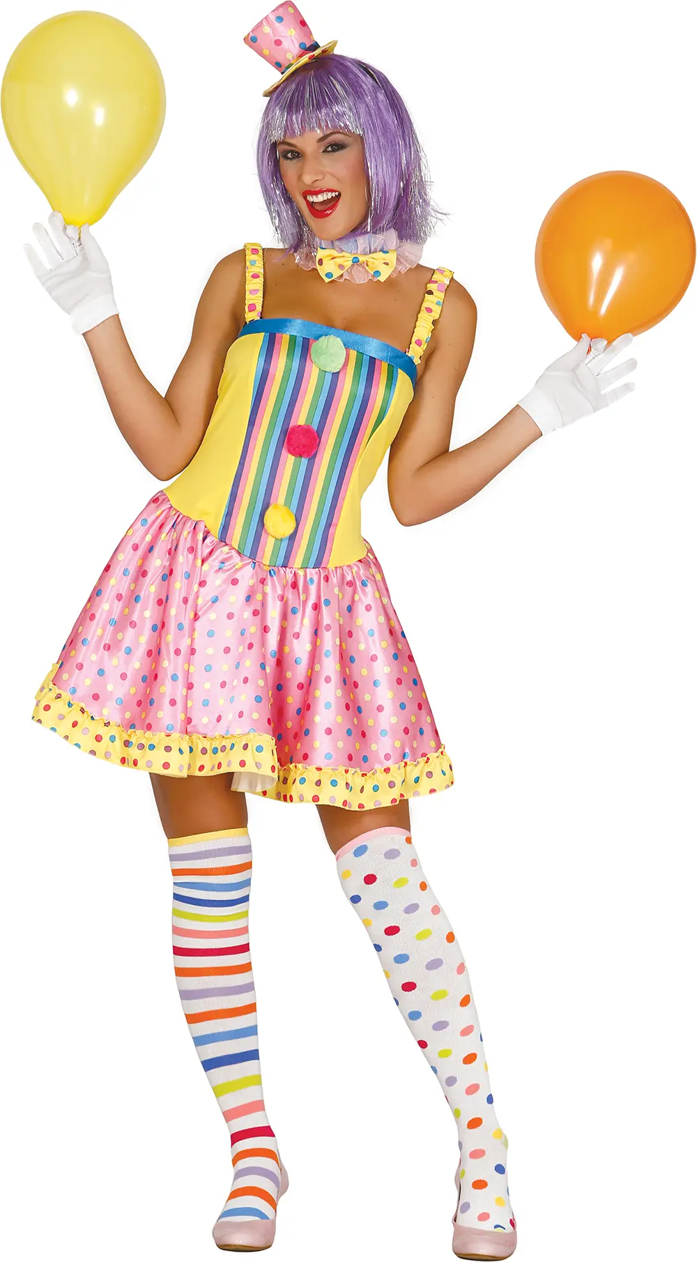 Klovn – kostume til damer, flerfarvet, model 84324