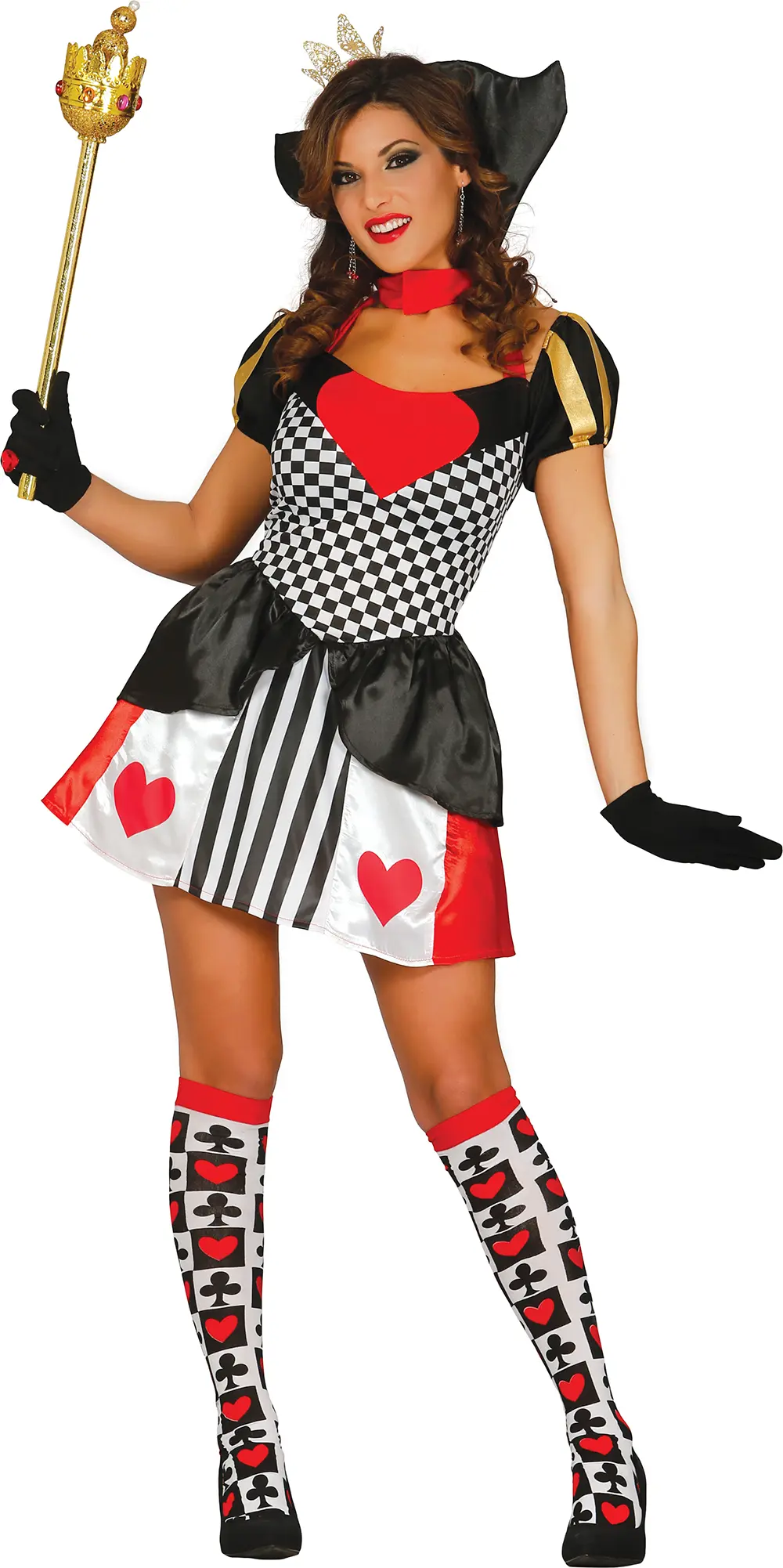 Hjertedronning – kostume til damer, sort og rød