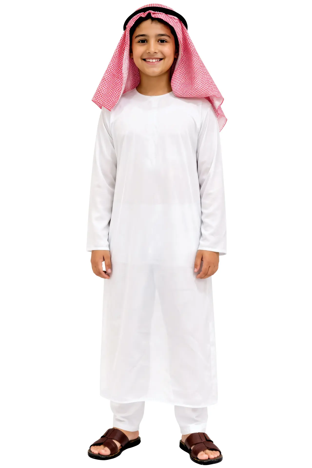 Sheik – kostume til drenge, hvid og rød