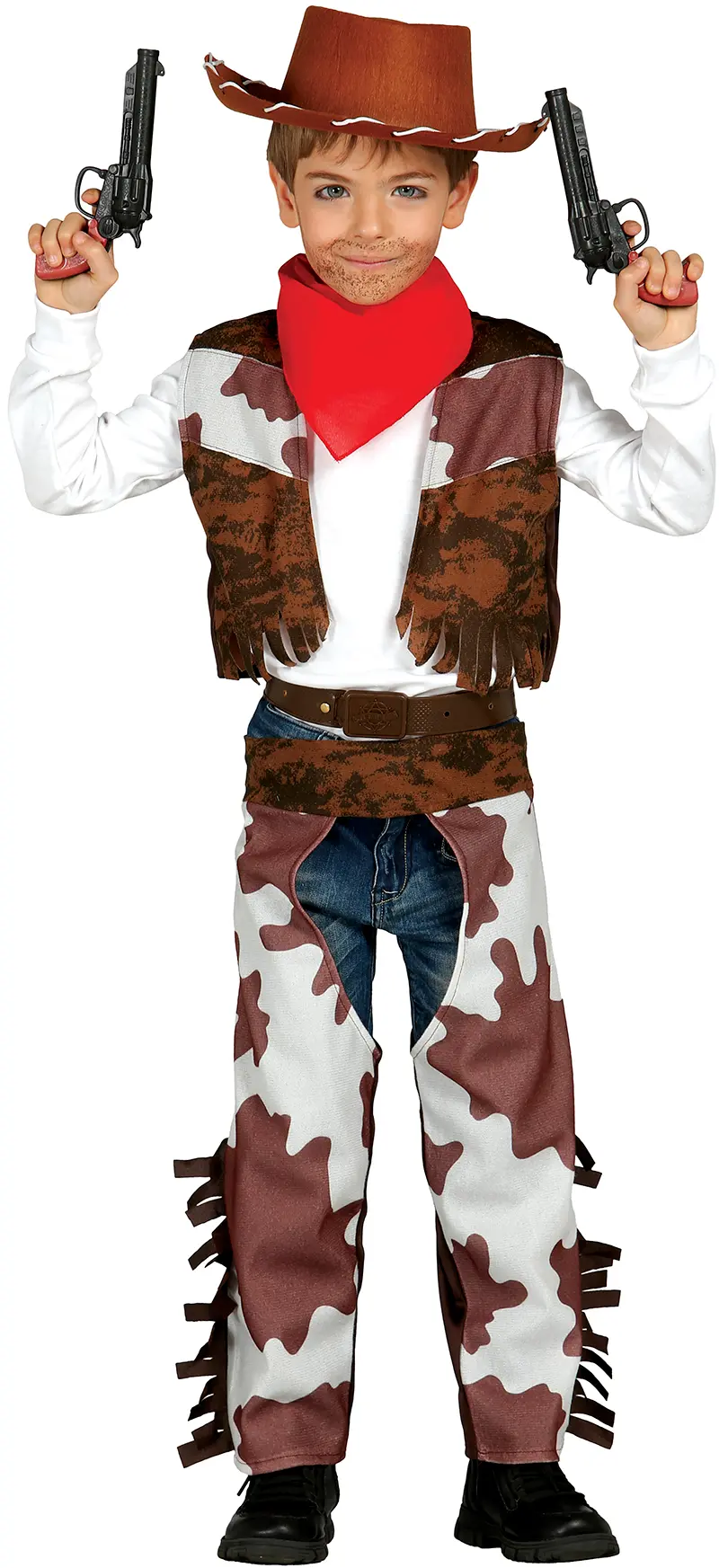 Cowboy – kostume til drenge, brun og hvid