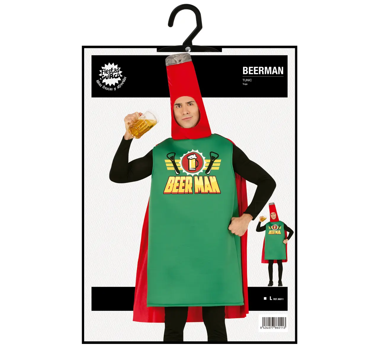 Beerman-flaske – kostume til herrer, model 86011