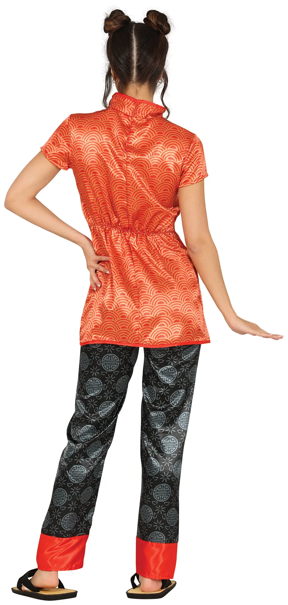 Kinesisk – kostume til damer, rød og sort, model 86213
