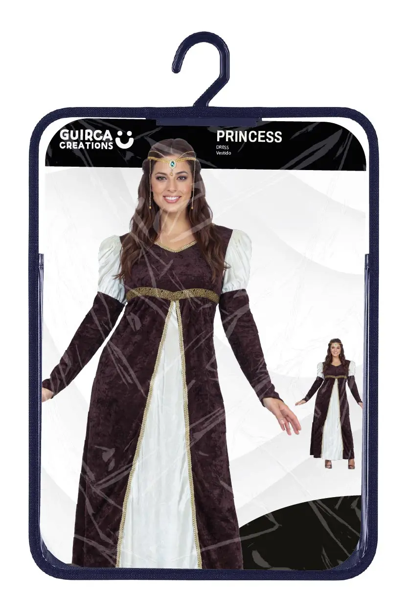 Prinsesse – kostume til damer, brun og beige