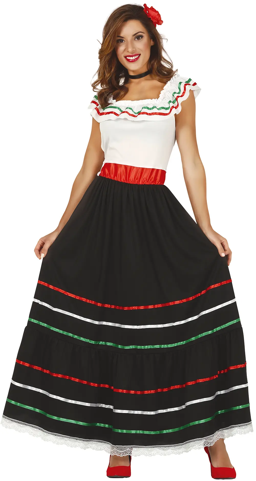 Mexicaner – kostume til damer, sort og flerfarvet