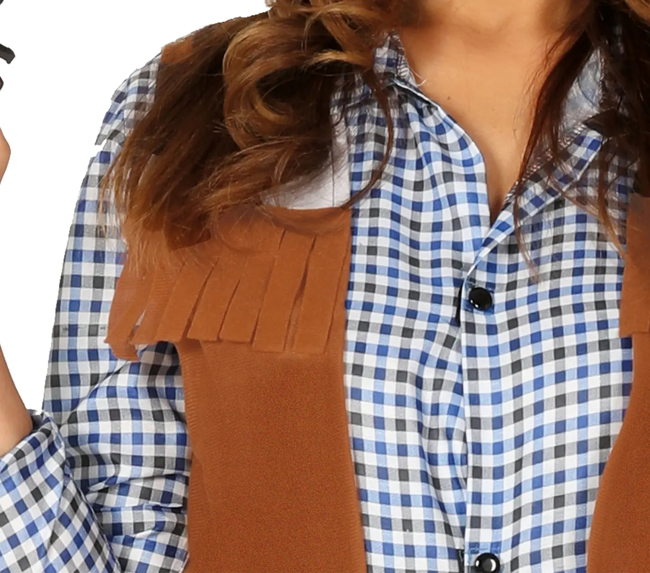 Cowgirl – kostume til damer, brun og blå, model 86400