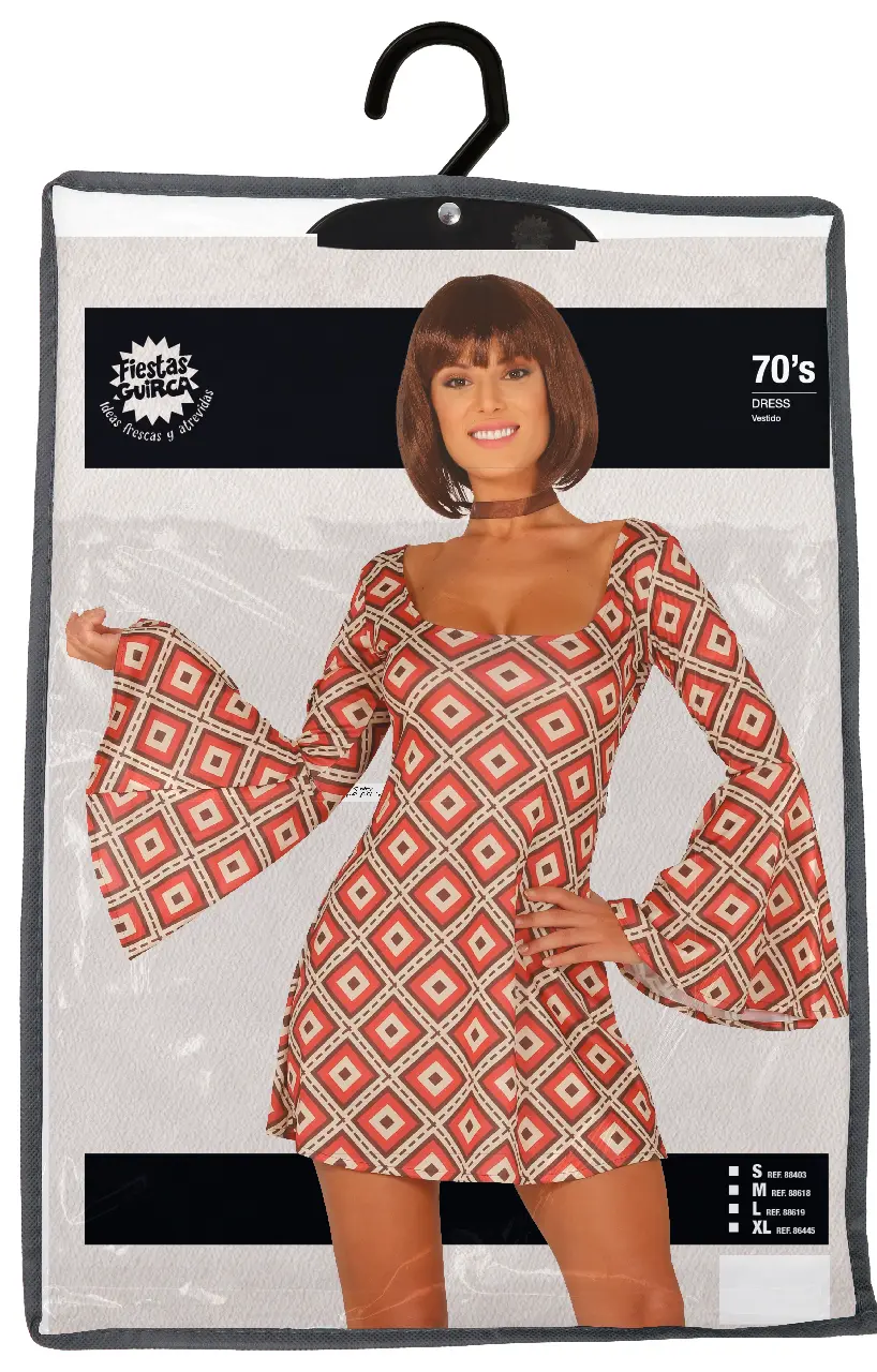 Disco – kostume til damer, flerfarvet, model 86445