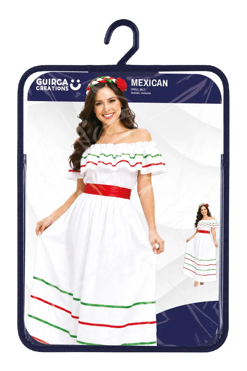 Mexicaner – kostume til damer, hvid
