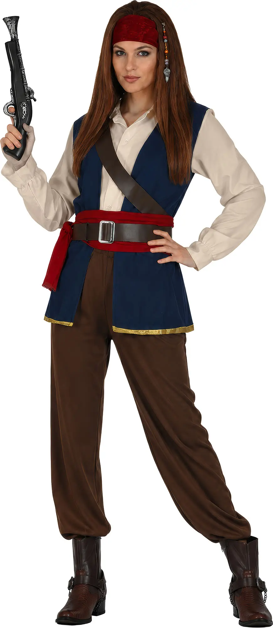 Pirat – kostume til damer, flerfarvet, model 86840
