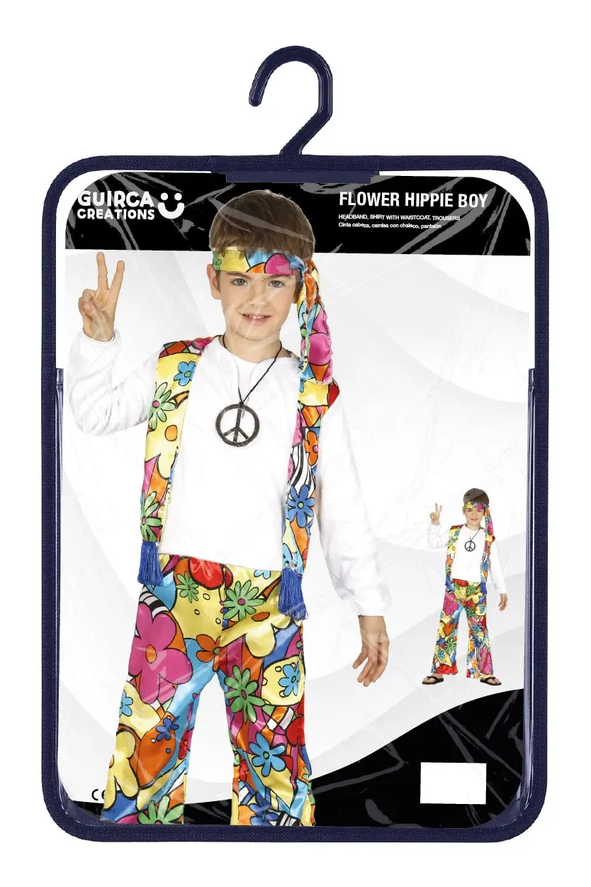 Hippie – kostume til drenge, flerfarvet, model 87480