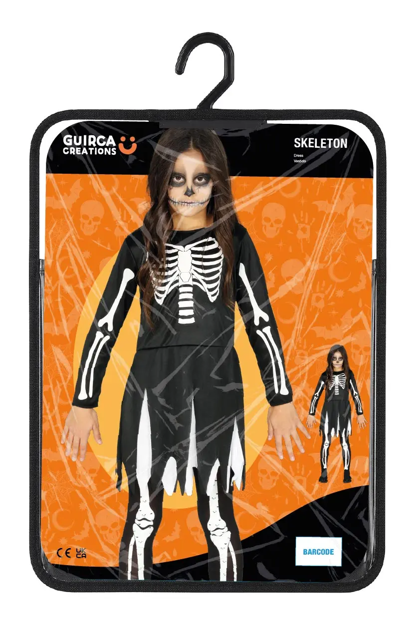 Skelet – kostume til piger, model 87748