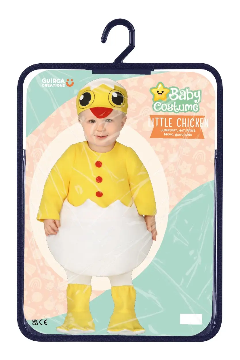 Kylling – kostume til baby, gul og hvid