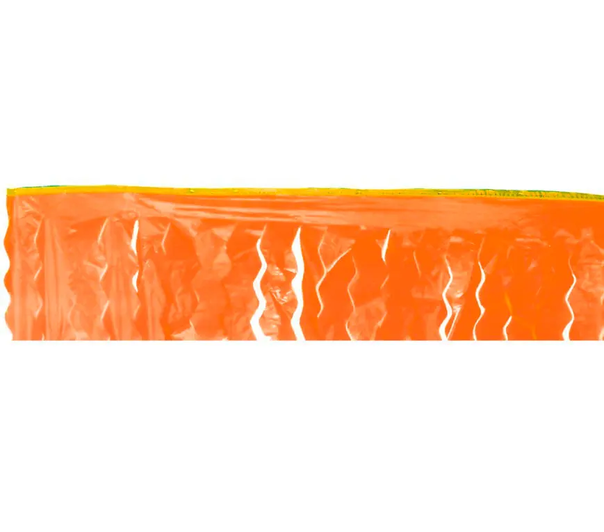 Pose med 25 m frynseguirlande i plastik, orange
