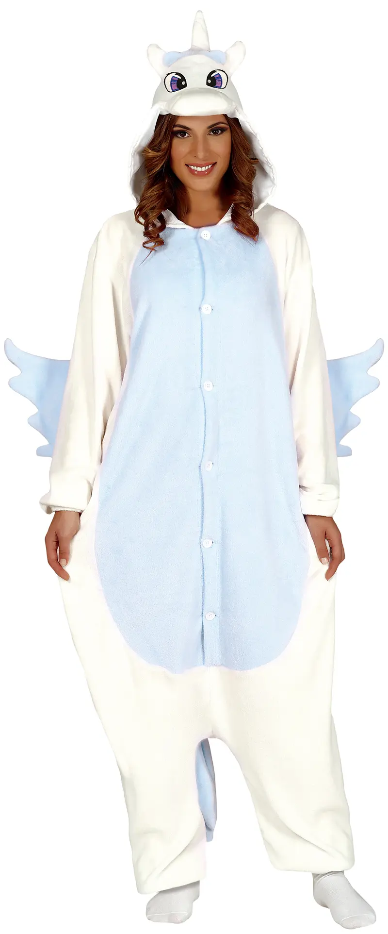 Blå enhjørning-kigurumi – kostume til voksne