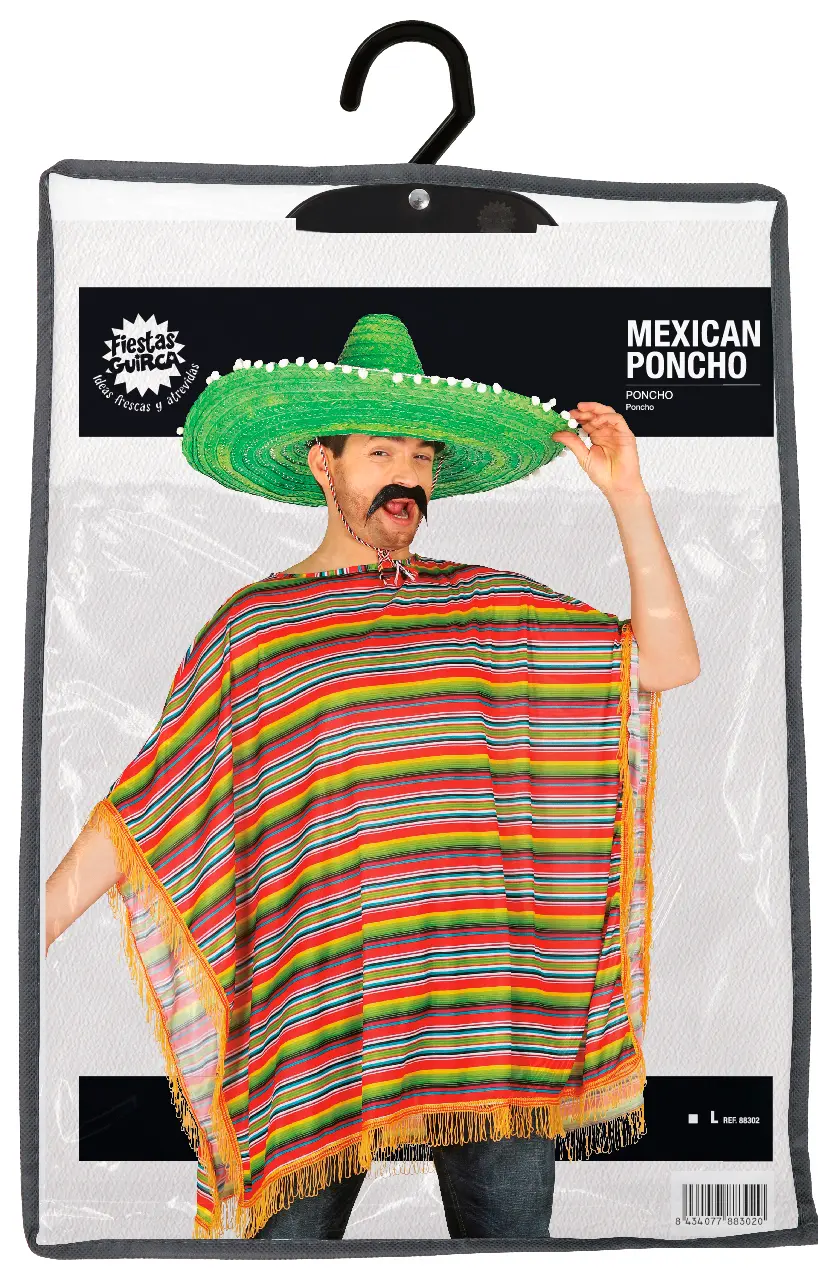 Mexicansk poncho – kostume til voksne