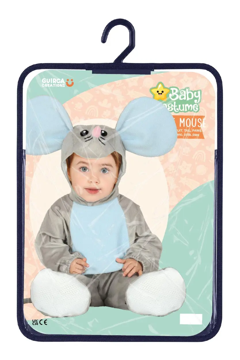 Lille mus – kostume til baby, grå