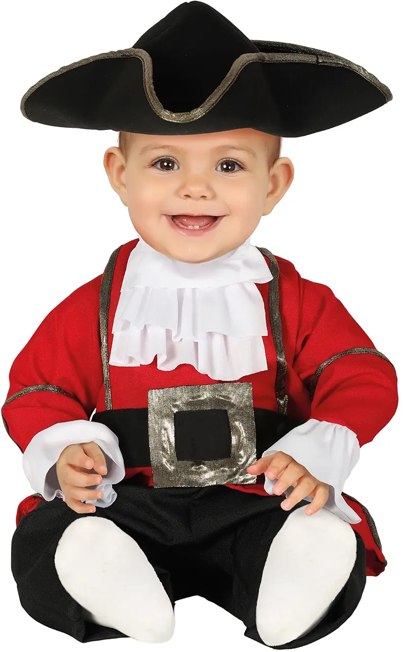 Pirat – kostume til baby, bordeaux og sort