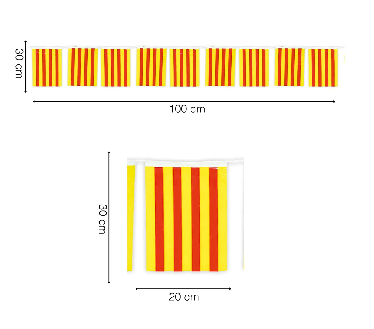 Pose med 50 m catalanske flag, plastik, 20 × 30 cm